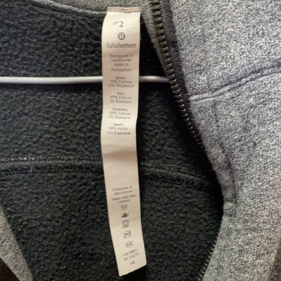 Lululemon Scuba Hoodie Light Cotton Fleece Heathered Speckled Black Size 2 - Picture 10 of 12